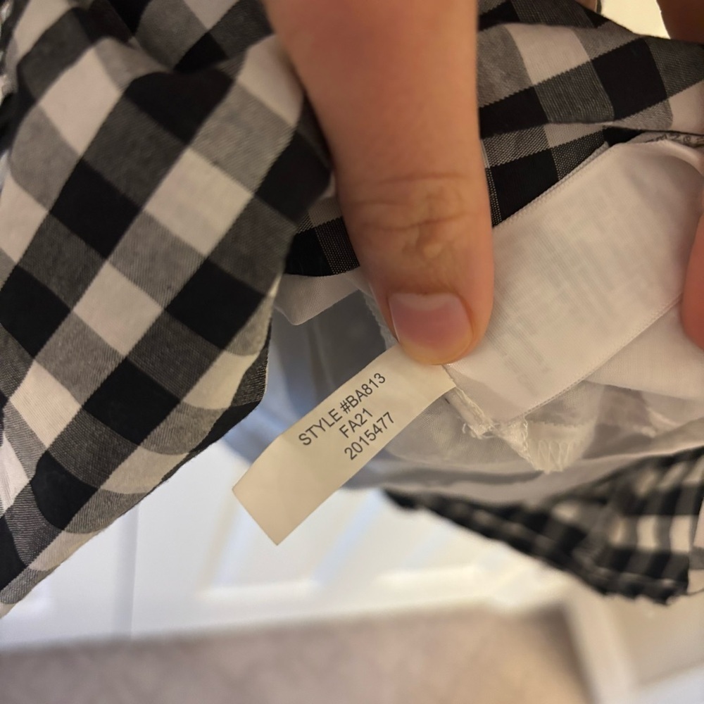 J. Crew Cotton Poplin Tiered Ruffle Mini Dress Black White Ruffled Gingham S - Picture 7 of 8